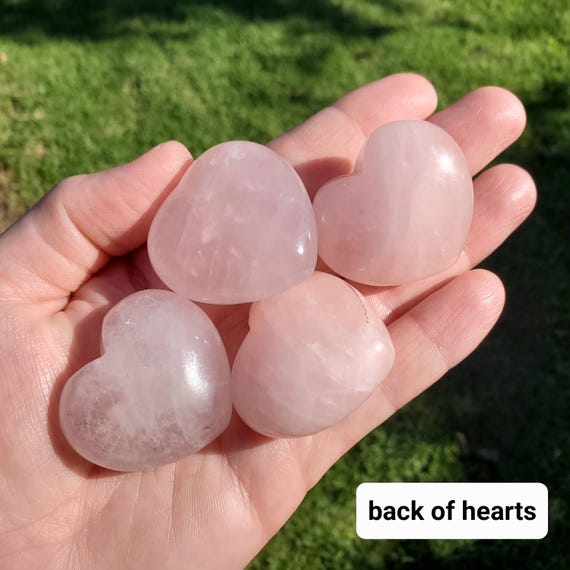 Rose Quartz Heart With Gold Engraving - Unconditional Love