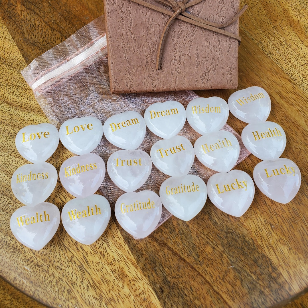 Quatz Memory Motivational Memory Match Game With 9 Pairs of Engraved Rose Quartz ...