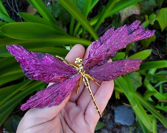 Pink Aura Kyanite Dragonfly - Calming, Clarity, Connection, Communication, Balances Chakras - Pink Dragonfly Healing Gemstone