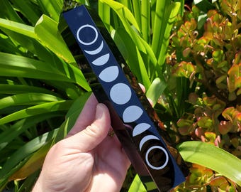 8" Big Obsidian Tower with Silver Moon Phase - Self Reflection, Release Negative Energies - Obsidian Black Statement Healing Gemstones