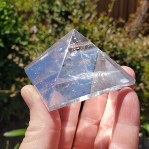 Chunky & Flashy Quartz Pyramid - Energizes Positive Energy, Magnifies Intentions - Quartz Crystal Pyramid Healing Gemstone