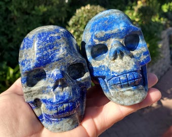 Lapis Lazuli Skull - Speak Your Truth, Communication - Lapiz Lazuli Carved Skull Stone Healing Crystal Gemstone Statement