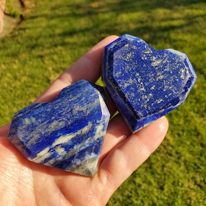 Small Lapis Lazuli Faceted Heart - Speak Your Truth, Communication, Personal Power - Lapiz Lazuli Crystal Heart Healing Gemstone