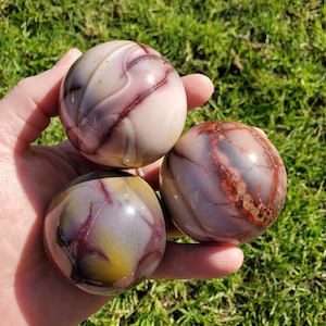 Mookaite Jasper Sphere - Earthy, Grounding, Personal Power, Intuition, Overall Cleanser - Jasper Crystal Ball Healing Gemstone