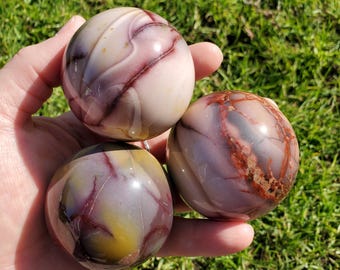 Mookaite Jasper Sphere - Earthy, Grounding, Personal Power, Intuition, Overall Cleanser - Jasper Crystal Ball Healing Gemstone