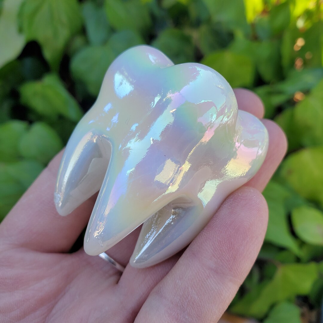Aura White Jade Tooth Carving Peaceful Calm Love Energy Etsy