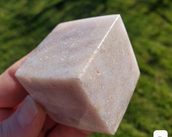 Pink Amethyst Standing Cube - Feminine, Balancer, Healer, Womb-Warmer, Comforter - Crystal Amethyst Cube Healing Gemstones Vanity Decor