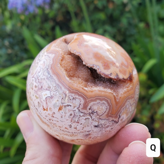Pink Lace Agate Spheres Balance of the Physical Mental