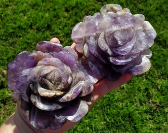 Big Dream Amethyst Flower - Calming, Energetic Protection, Positivity, Spiritual Connection - Purple Amethyst Rose Statement Crystal Healing