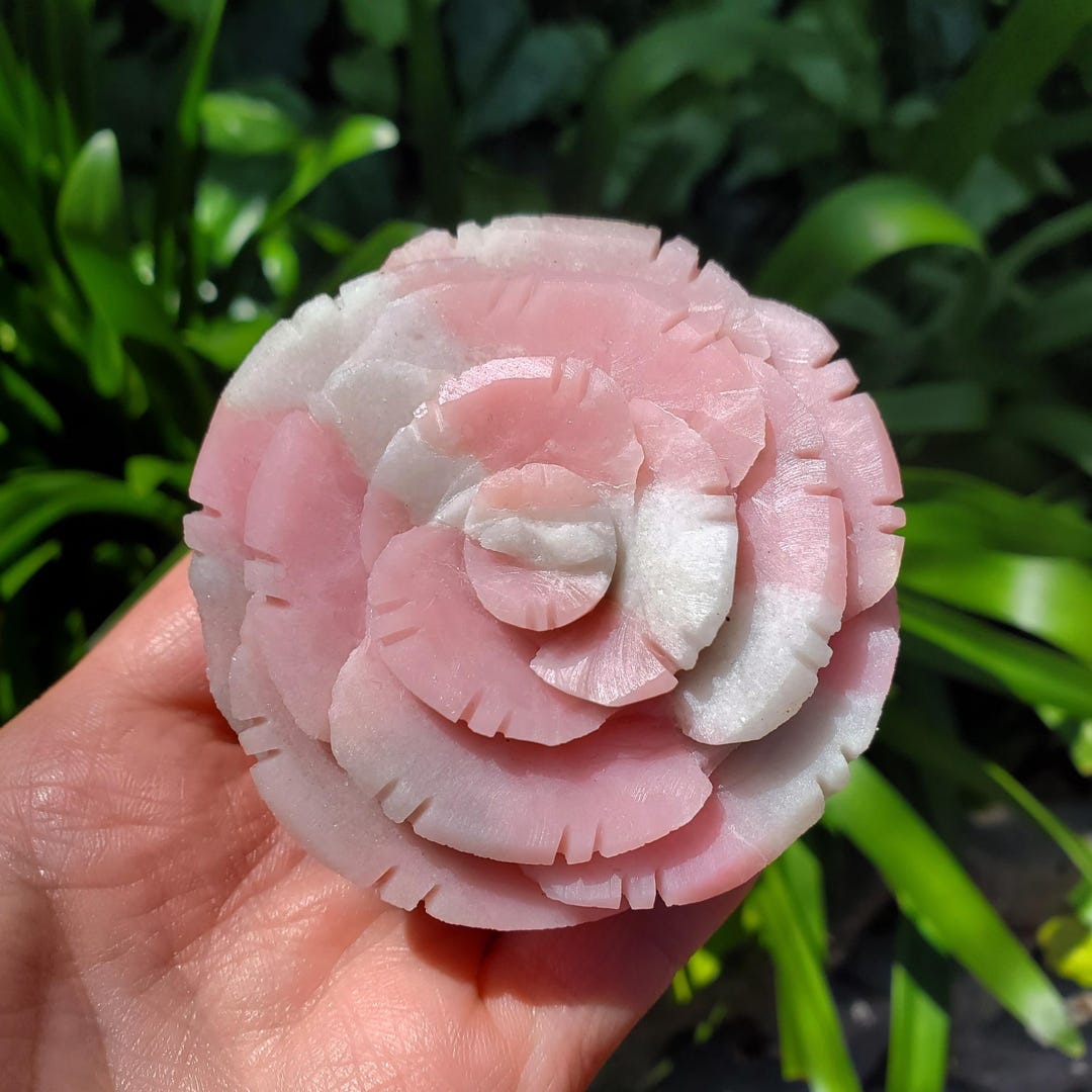 Cute Pink Opal Flower - Activates Heart Chakra, Strengthens
