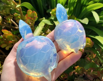 Opalite Turtle - Confidence, Boost Inner Power, Stabilizing - Opalite Carved Crystal Turtle Healing Gemstones