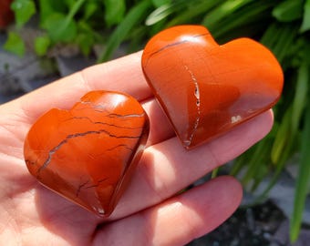Small Red Jasper Heart - Cellular Healing, Creativity, Reflection, Patience - Crystal Heart Carving Healing Grounding Gemstone
