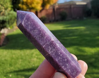 Lepidolite Tower - Helps You Through Change, Anti-Anxiety, Calming, Relaxing - Purple Point Lepidolite Healing Stone