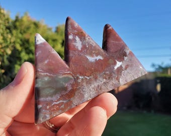 Ocean Jasper Mountain Carving - Strength, Renewal, Tranquility - Jasper Crystal Mountain Range Healing Crystals Gemstones