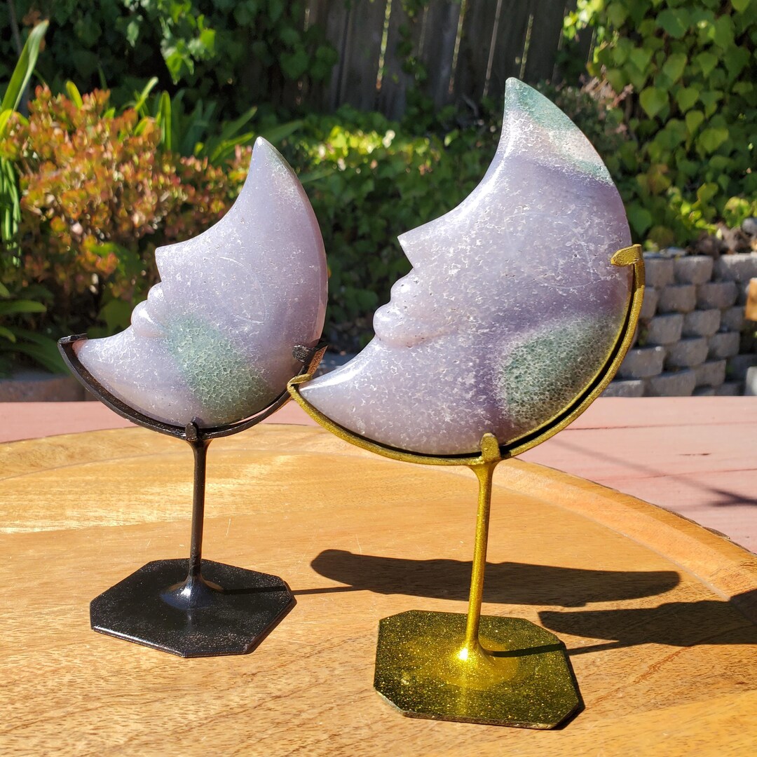 Cute Grape Agate Moon on Stand - Psychic Protection, Dreams, Intuition ...