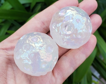 Aura Quartz Full Moon Sphere - Counteracts Negative Energy, Magnifies Positive Energy, Cleanses Aura - Angel Quartz Crystal Ball Gemstone