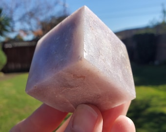 Pink Amethyst Standing Cube - Feminine, Balancer, Healer, Womb-Warmer, Comforter - Crystal Amethyst Cube Healing Gemstones Vanity Decor