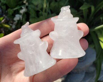 Milky Quartz Ghost - Counteracts the Negative, Energizes Positive Energy, Cleanses Your Aura - Quartz Crystal Ghost Halloween Decoration