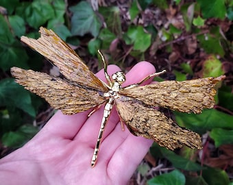 Gold Aura Kyanite Dragonfly - Calming, Clarity, Connection, Communication, Balances Chakras - Gold Kyanite Crystal Dragonfly Gemstone