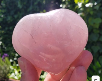 Big Puffy Rose Quartz Heart - Unconditional Love, Compassion, Kindness, Self Love - Pink Heart Crystal Stone Healing Gemstones