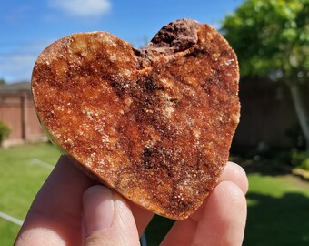 Sphalerite Druzy Heart - Protection, Grounding, Energy, Strength, Confidence - Pink Druzy Crystal Heart Healing Gemstone