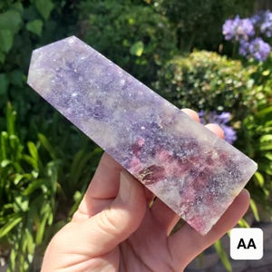 Chunky Unicorn Towers 5&quot; to 9&quot; - Helps with Transitions, Calm, Emotional Healing - Pink Tourmaline, Lepidolite, Smoky Quartz, Cleavelandite