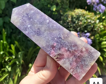 Chunky Unicorn Towers 5" to 9" - Helps with Transitions, Calm, Emotional Healing - Pink Tourmaline, Lepidolite, Smoky Quartz, Cleavelandite