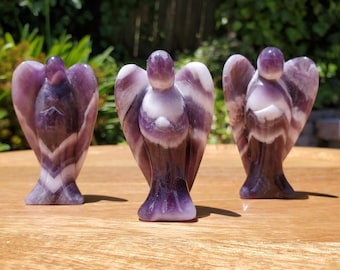 Dream Amethyst Angel - Calming, Energetic Protection, Positivity - Purple Amethyst Standing Angel Carving Healing Crystal Gemstone