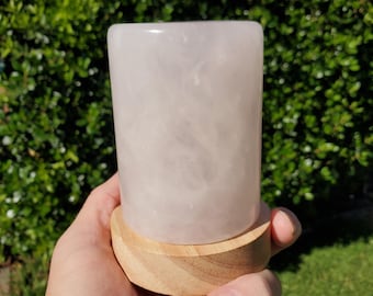 Rose Quartz Accent Lamp - Unconditional Love, Compassion, Kindness, Self Love - Pink Mood Light Crystal Stone Healing Statement