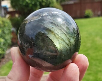 Flashy Labradorite Sphere - Awareness, Connection, Intuition - Crystal Ball Labradorite Healing Crystal Gemstone