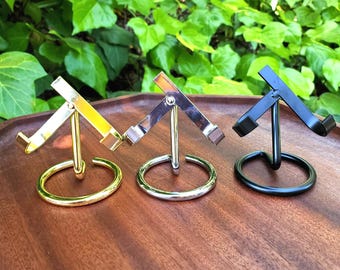 Small Metal Stand for Crystals - STAND ONLY - To Display Your Crystal Hearts, Carvings, Palms and More - Size Details in Description