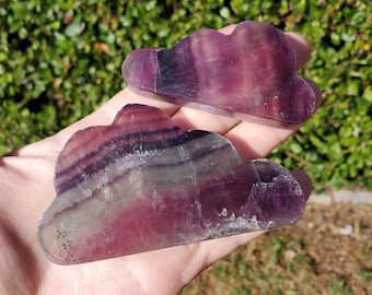 Rainbow Fluorite Standing Cloud (Listing 2 of 2) - Mental Clarity, Energetic Protection, Positivity - Carved Crystal Cloud Healing Gemstone