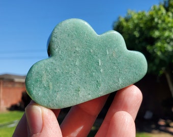 Green Aventurine Cloud - Manifestation, Prosperity, Wealth, Luck - Crystal Cloud Carving Healing Gemstones