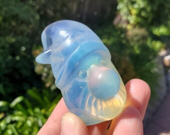 Cute Opalite Gnome - Confidence, Boost Inner Power, Stabilizing - Crystal Gnome Carving Healing Gemstones