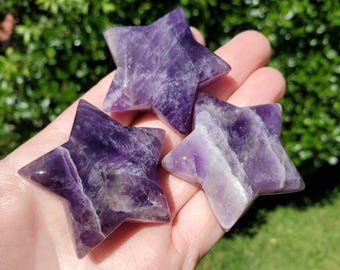 Cute Dream Amethyst Star 2" - Calming, Energetic Protection, Positivity, Divine Love - Purple Crystal Trinket Stone