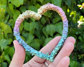 Big Bismuth Heart - Togetherness, Helps Bond Relationships, Strengthens Visualizations - Carved Heart Healing Gemstone