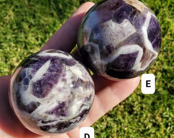 Dream Amethyst Spheres - Calming, Protection, Positivity - Purple Amethyst Crystal Ball Healing Gemstones