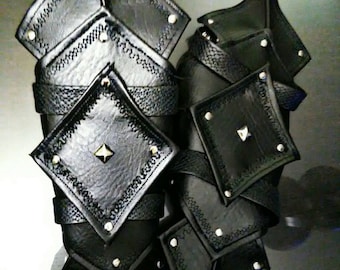 Vinyl leather gauntlets