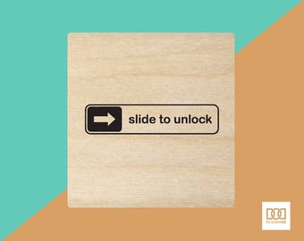 Slide to Unlock - 6cm Rubber Stamp (DODRS0019)