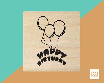 Globos de cumpleaños - sello de goma de 6 cm (DODRS0023)