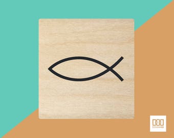 Fisksymbol - 1,5 cm gummistämpel (DODRS0201)