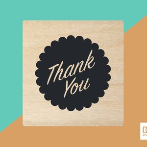 Thank You Badge 3cm Rubber Stamp DODRS0115 image 1