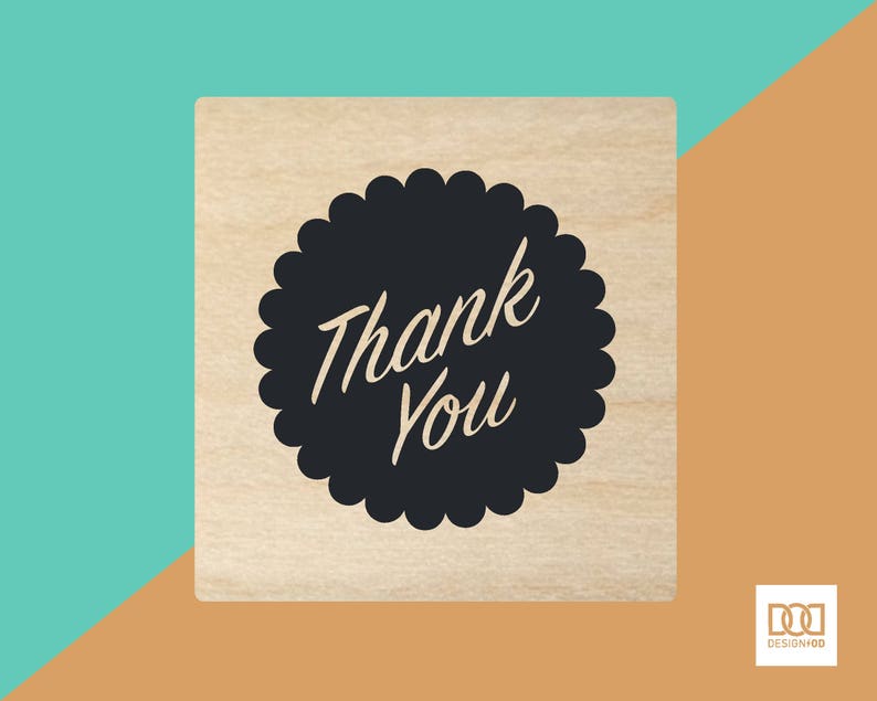 Thank You Badge 3cm Rubber Stamp DODRS0115 image 1