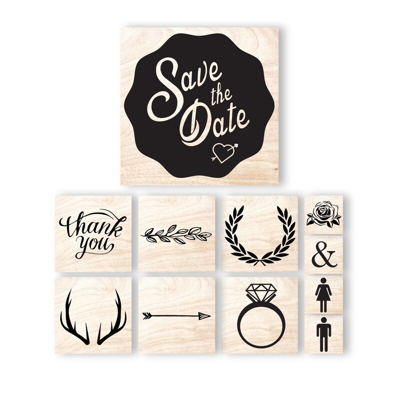 DODRSCOM0010 Wedding Rubber Stamp Combo Set