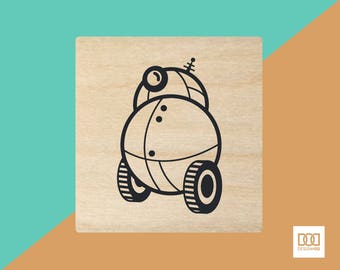 Rolling Robot - 3cm Rubber Stamp (DODRS0066)