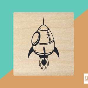 Cohete barco - sello de goma de 3 cm (DODRS0068)