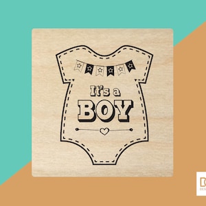 Bébé garçon - 6cm timbre en caoutchouc (DODRS0010)