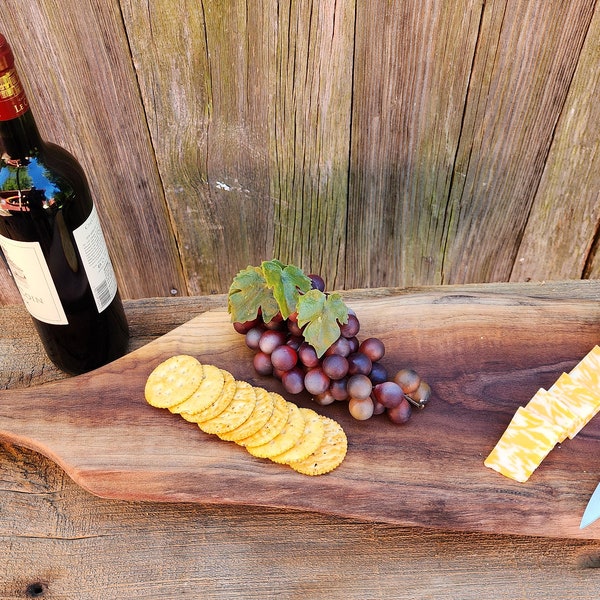 Live edge cutting board- charcuterie board- serving board- Black Walnut charcuterie- cheese board