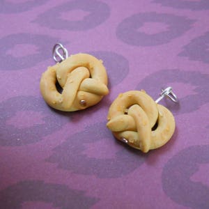 Polymer clay pretzel with salt charm / bracelet / earrings / keychain