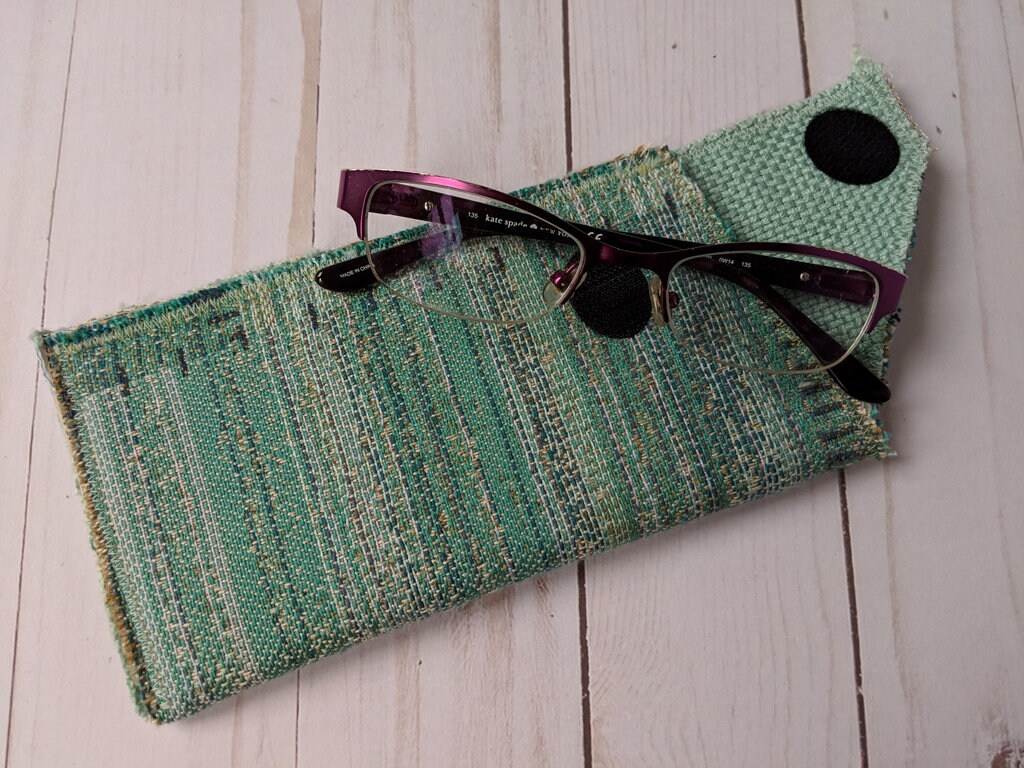 Unisex Teal Fabric Glasses Case Padded Textile Eyeware Pouch Etsy
